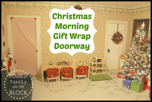 Santa gift wrapped the doorway! 